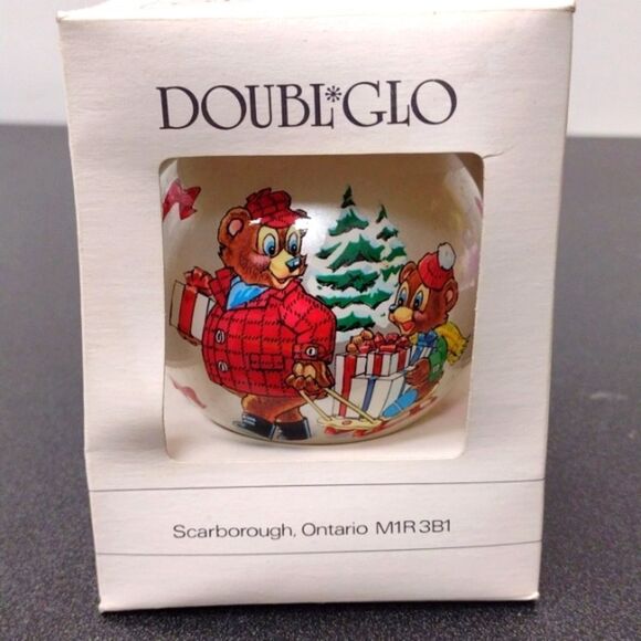 Vintage DOUBL*GLO Collectible Christmas Tree Ornament Bear Family‎ Original Box - Picture 4 of 5